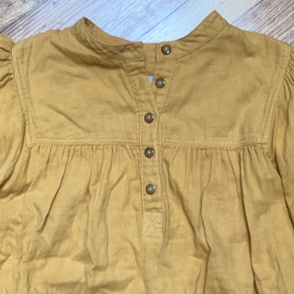 Loup Grace Cotton Button Front Top in Canary Size large - Picture 3 of 11